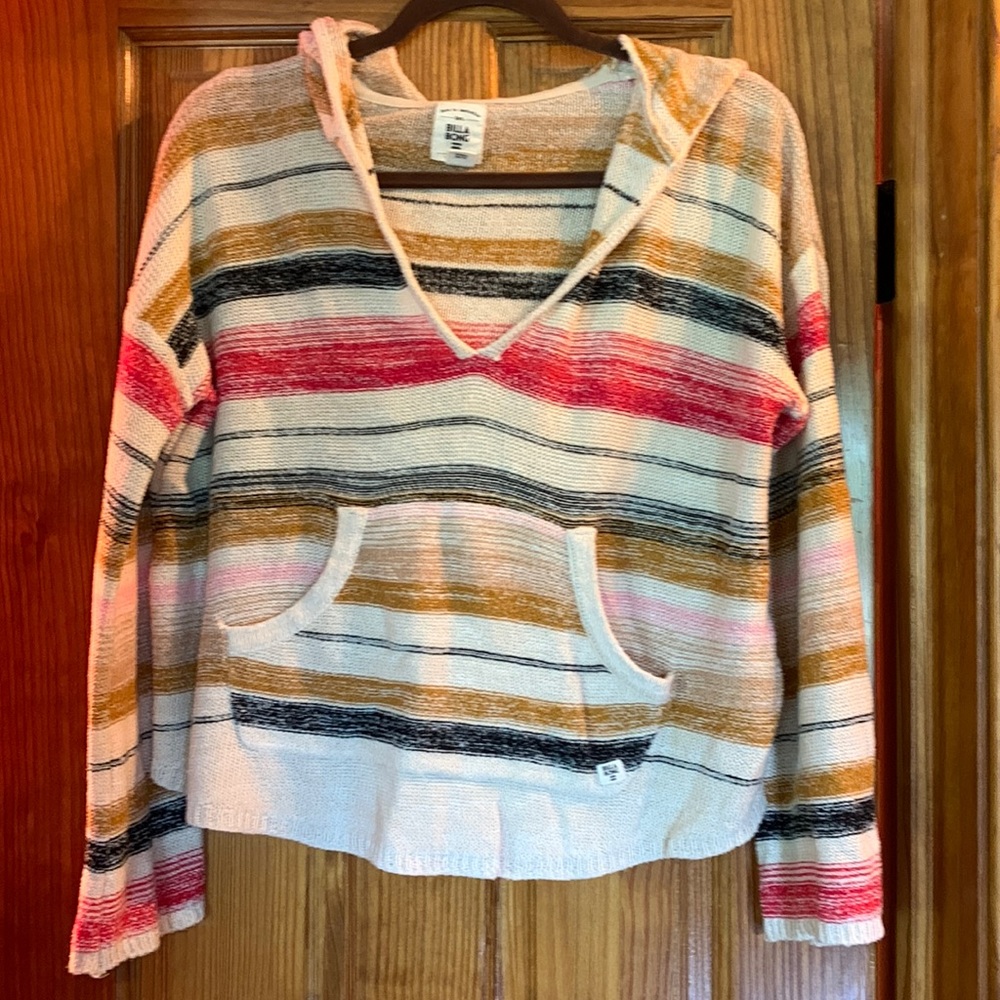 Billabong Striped Sweater With Hoodie